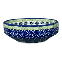 A picture of a Polish Pottery Multangular Bowl (Floral Fans) | M058S-P314 as shown at PolishPotteryOutlet.com/products/multiangular-bowl-floral-fans-m058s-p314