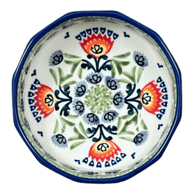 Polish Pottery Multangular Bowl (Floral Fans) | M058S-P314 Additional Image at PolishPotteryOutlet.com