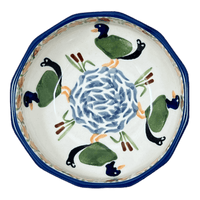 A picture of a Polish Pottery Multangular Bowl (Ducks in a Row) | M058U-P323 as shown at PolishPotteryOutlet.com/products/multiangular-bowl-ducks-in-a-row-m058u-p323