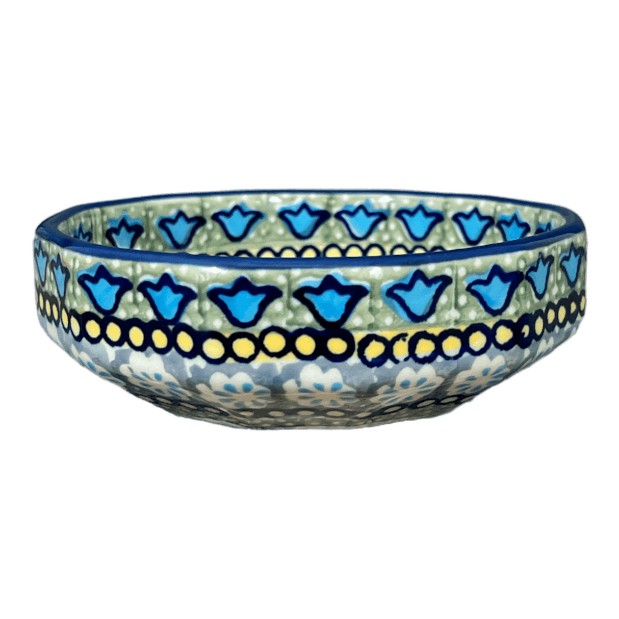 Bowl, Multiangular, 5" in "Blue Bells" by Manufaktura | M058S-KLDN