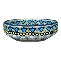A picture of a Polish Pottery Multangular Bowl (Blue Bells) | M058S-KLDN as shown at PolishPotteryOutlet.com/products/5-round-multiangular-bowl-blue-bells-m058s-kldn