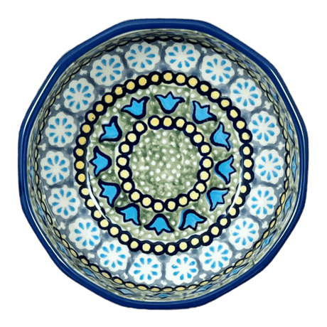 Bowl, Multiangular, 5" in "Blue Bells" by Manufaktura | M058S-KLDN