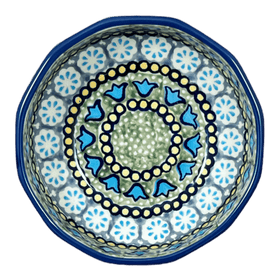 Polish Pottery Multangular Bowl (Blue Bells) | M058S-KLDN Additional Image at PolishPotteryOutlet.com