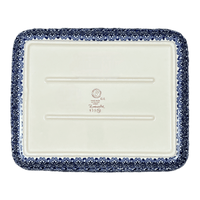 A picture of a Polish Pottery 10" x 13" Rectangular Baker (Floral Fantasy) | P105S-P260 as shown at PolishPotteryOutlet.com/products/10-x-13-rectangular-baker-floral-fantasy-p105s-p260