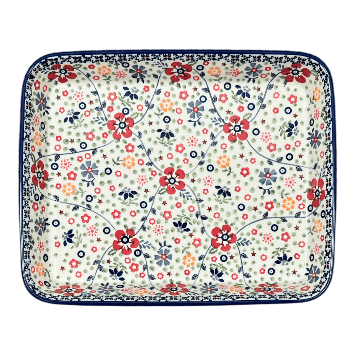 Baker, Rectangular, Shallow 10" x 13" in "Full Bloom" by Manufaktura | P105S-EO34