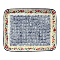 A picture of a Polish Pottery 10" x 13" Rectangular Baker (Brilliant Wreath) | P105S-WK78 as shown at PolishPotteryOutlet.com/products/10-x-13-rectangular-baker-brilliant-wreath-p105s-wk78