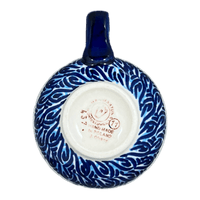 A picture of a Polish Pottery Medium Belly Mug (Baby Blue Eyes) | K090T-MC19 as shown at PolishPotteryOutlet.com/products/medium-belly-mug-baby-blue-eyes-k090t-mc19