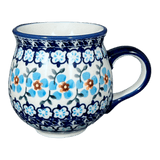 Mug, Belly Mug, 10oz Medium in "Sky Blue Border" by Manufaktura | K090U-MS04