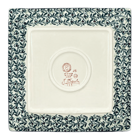 Polish Pottery 9" Square Salad Plate (Dragonfly Delight) | T146S-JZ36 Additional Image at PolishPotteryOutlet.com
