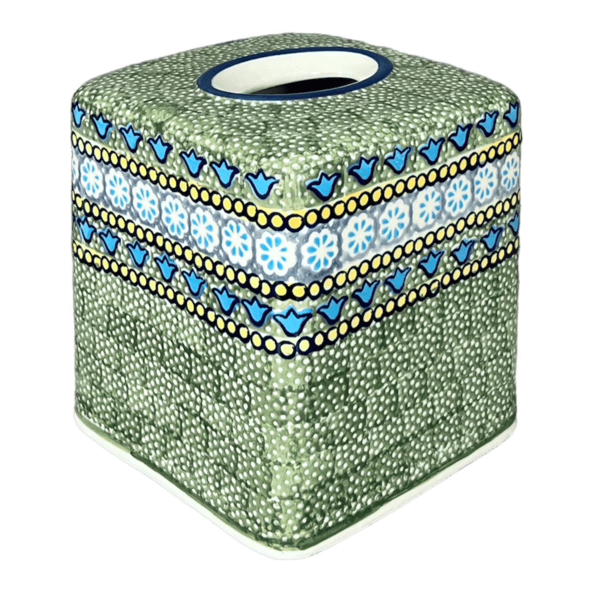 Tissue Box Cover, 6" x 6" in "Blue Bells" by Manufaktura | O003S-KLDN