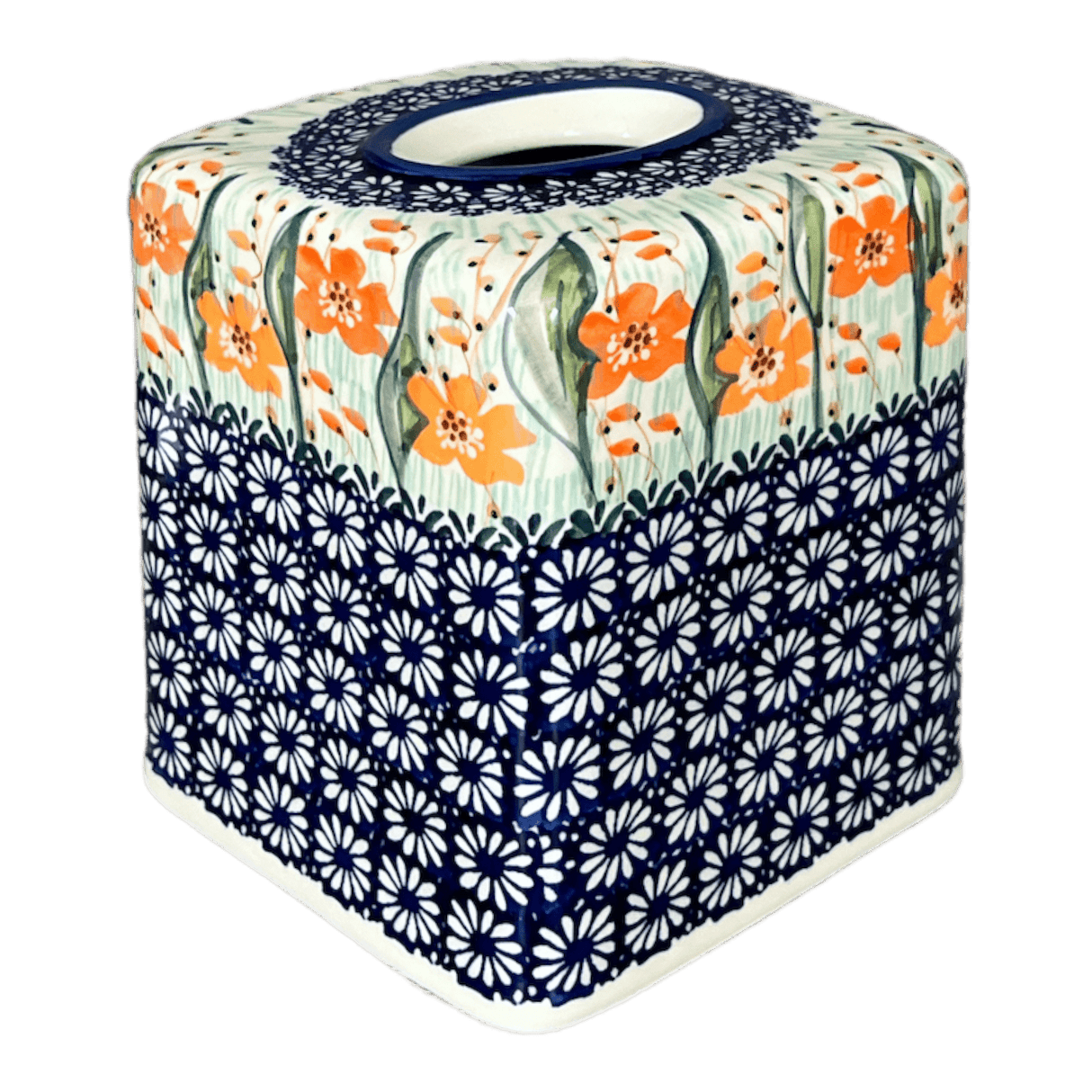 Tissue Box Cover, 6" x 6" in "Sun-Kissed Garden" by Manufaktura | O003S-GM15