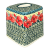 Polish Pottery Tissue Box Cover (Poppies in Bloom) | O003S-JZ34 at PolishPotteryOutlet.com