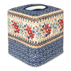 Polish Pottery Tissue Box Cover (Ruby Duet) | O003S-DPLC at PolishPotteryOutlet.com
