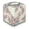 Polish Pottery Tissue Box Cover (Cherry Blossoms) | O003S-DPGJ at PolishPotteryOutlet.com