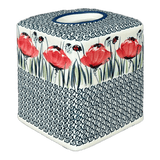 Tissue Box Cover, 6" x 6" in "Poppy Paradise" by Manufaktura | O003S-PD01