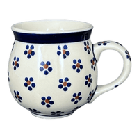 A picture of a Polish Pottery Medium Belly Mug (Petite Floral) | K090T-64 as shown at PolishPotteryOutlet.com/products/medium-belly-mug-petite-floral-k090t-64