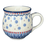 Mug, Belly Mug, 10 oz Medium in "Snowflake Love" by Manufaktura | K090U-PS01