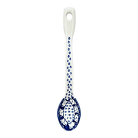 A picture of a Polish Pottery Stirring Spoon (Kitty Cat Path) | L008T-KOT6 as shown at PolishPotteryOutlet.com/products/12-large-stirring-spoon-kitty-cat-path-l008t-kot6