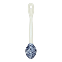 A picture of a Polish Pottery Stirring Spoon (Wildflower Delight) | L008S-P273 as shown at PolishPotteryOutlet.com/products/12-large-stirring-spoon-wildflower-delight-l008s-p273