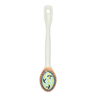 A picture of a Polish Pottery Stirring Spoon (Capistrano) | L008S-WK59 as shown at PolishPotteryOutlet.com/products/12-large-stirring-spoon-capistrano-l008s-wk59