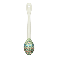 A picture of a Polish Pottery Stirring Spoon (Amsterdam) | L008S-LK as shown at PolishPotteryOutlet.com/products/12-large-stirring-spoon-amsterdam-l008s-lk