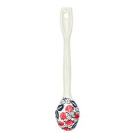 A picture of a Polish Pottery Stirring Spoon (Strawberry Fields) | L008U-AS59 as shown at PolishPotteryOutlet.com/products/12-large-stirring-spoon-strawberry-fields-l008u-as59