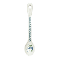 A picture of a Polish Pottery Stirring Spoon (Pine Forest) | L008S-PS29 as shown at PolishPotteryOutlet.com/products/12-large-stirring-spoon-pine-forest-l008s-ps29