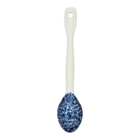 A picture of a Polish Pottery Stirring Spoon (Butterfly Bliss) | L008S-WK73 as shown at PolishPotteryOutlet.com/products/12-large-stirring-spoon-butterfly-bliss-l008s-wk73