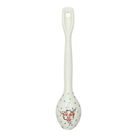A picture of a Polish Pottery Stirring Spoon (Autumn Harvest) | L008S-LB as shown at PolishPotteryOutlet.com/products/large-stirring-spoon-autumn-harvest-l008s-lb