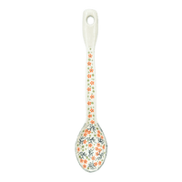 A picture of a Polish Pottery Stirring Spoon (Peach Blossoms) | L008S-AS46 as shown at PolishPotteryOutlet.com/products/12-large-stirring-spoon-peach-blossoms-l008s-as46
