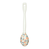 A picture of a Polish Pottery Stirring Spoon (Peach Blossoms) | L008S-AS46 as shown at PolishPotteryOutlet.com/products/12-large-stirring-spoon-peach-blossoms-l008s-as46