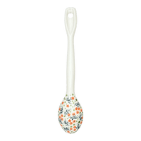 A picture of a Polish Pottery Spoon, Stirring Spoon, 12" in "Peach Blossoms" by Manufaktura | L008S-AS46 as shown at PolishPotteryOutlet.com/products/12-large-stirring-spoon-peach-blossoms-l008s-as46