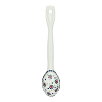 A picture of a Polish Pottery Stirring Spoon (Lady Bugs) | L008T-IF45 as shown at PolishPotteryOutlet.com/products/12-large-stirring-spoon-lady-bugs-l008t-if45