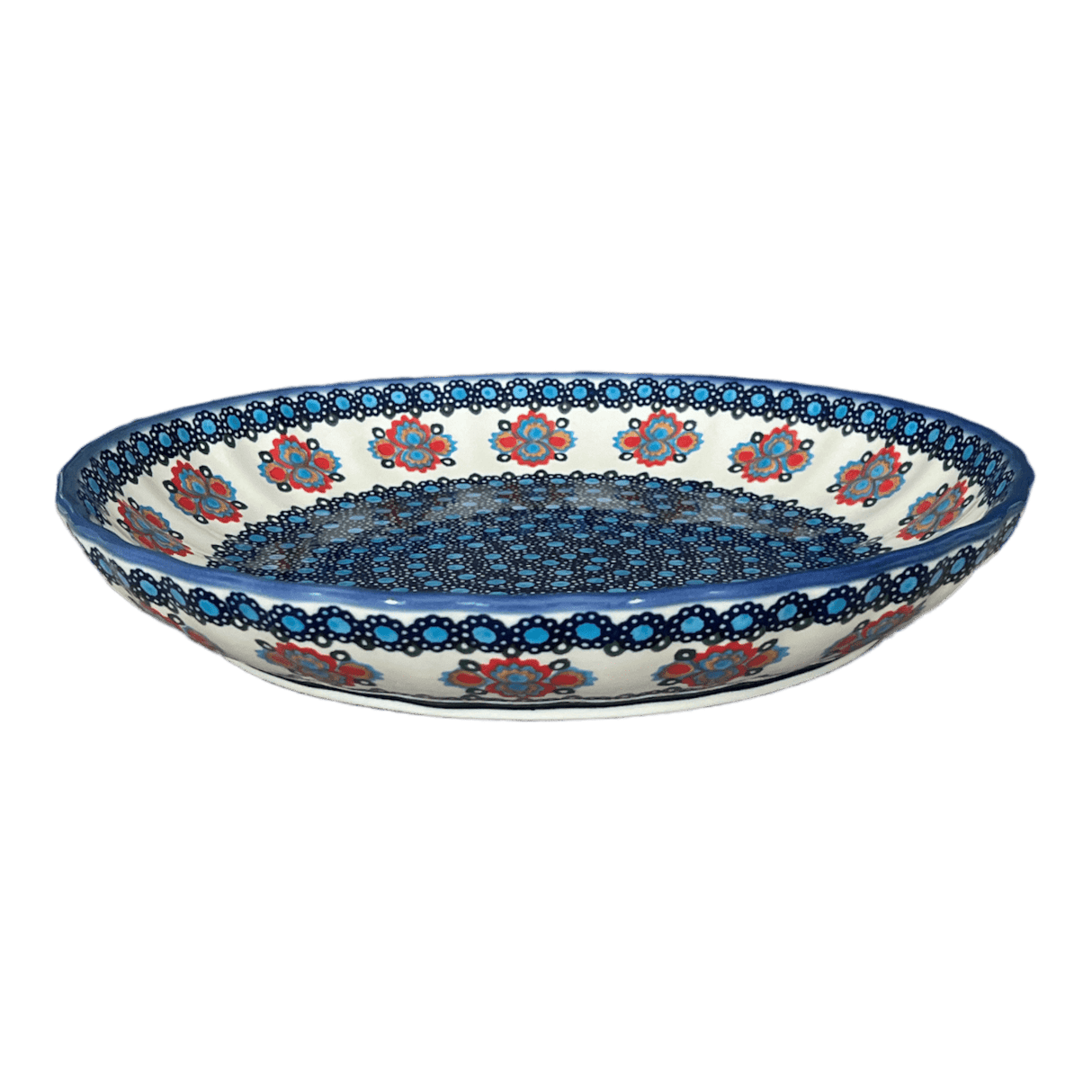 Bowl, Round, Shallow, 12.5" in "Polish Bouquet" by Andy | NDA199-82