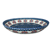 A picture of a Polish Pottery Bowl, Round, Shallow, 12.5" in "Polish Bouquet" by Andy | NDA199-82 as shown at PolishPotteryOutlet.com/products/12-5-shallow-bowl-baker-polish-bouquet-nda199-82