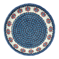 A picture of a Polish Pottery Bowl, Round, Shallow, 12.5" in "Polish Bouquet" by Andy | NDA199-82 as shown at PolishPotteryOutlet.com/products/12-5-shallow-bowl-baker-polish-bouquet-nda199-82