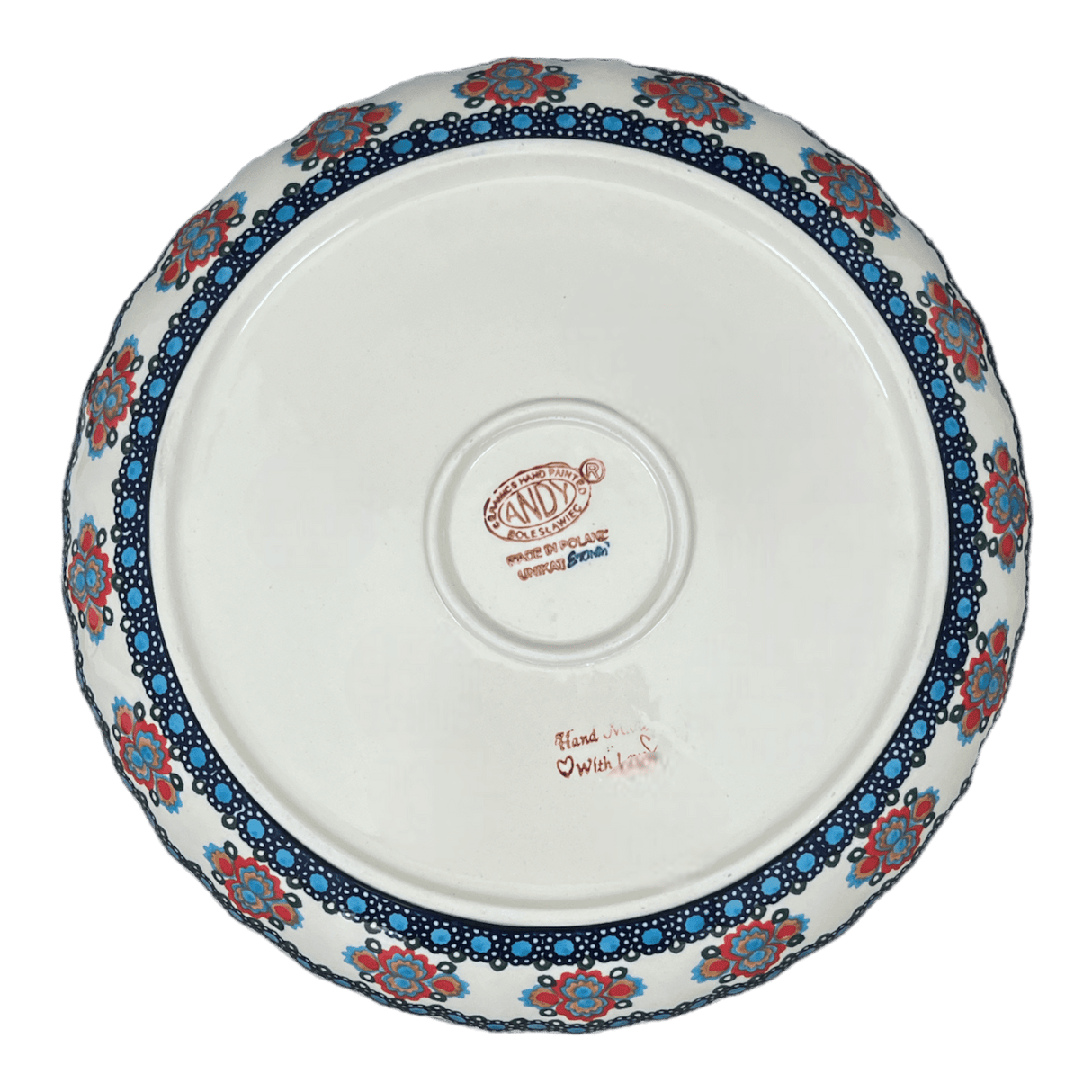 Bowl, Round, Shallow, 12.5" in "Polish Bouquet" by Andy | NDA199-82