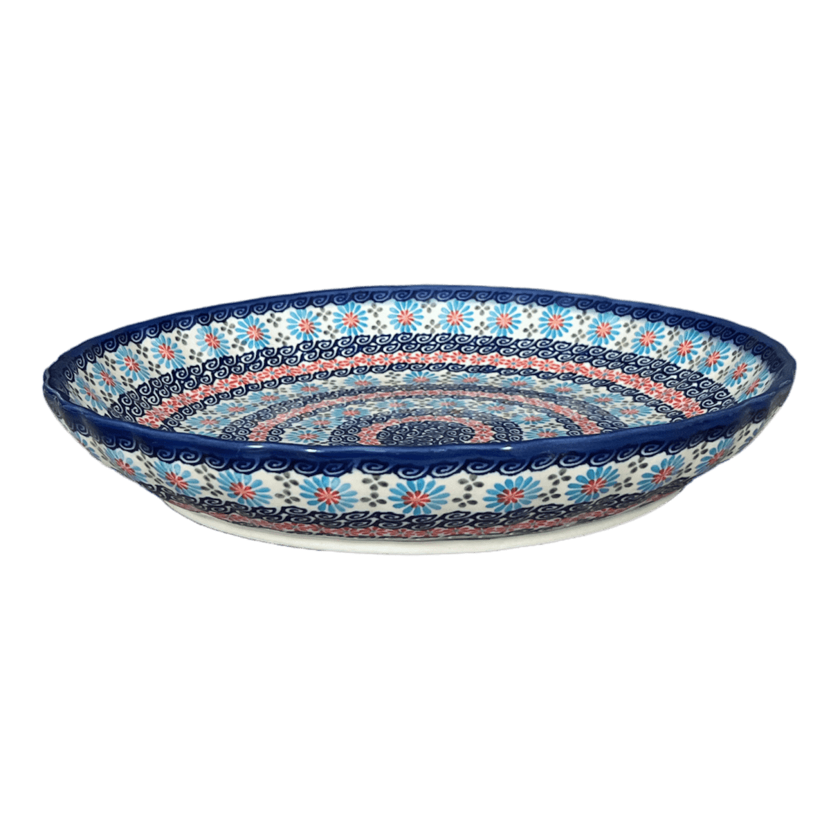 Bowl, Round, Shallow, 12.5" in "Daisy Waves" by Andy | NDA199-3