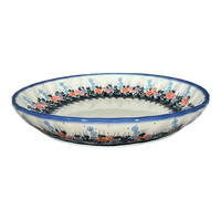 A picture of a Polish Pottery 12.5" Shallow Bowl/Baker (Fall Wildflowers) | NDA199-23 as shown at PolishPotteryOutlet.com/products/12-5-shallow-bowl-baker-fall-wildflowers-nda199-23