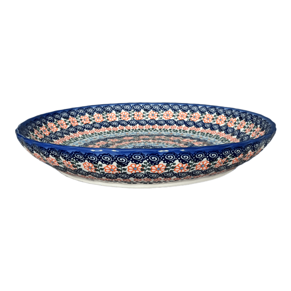 Bowl, Round, Shallow, 12.5" in "Zany Zinnia" by Andy | NDA199-35