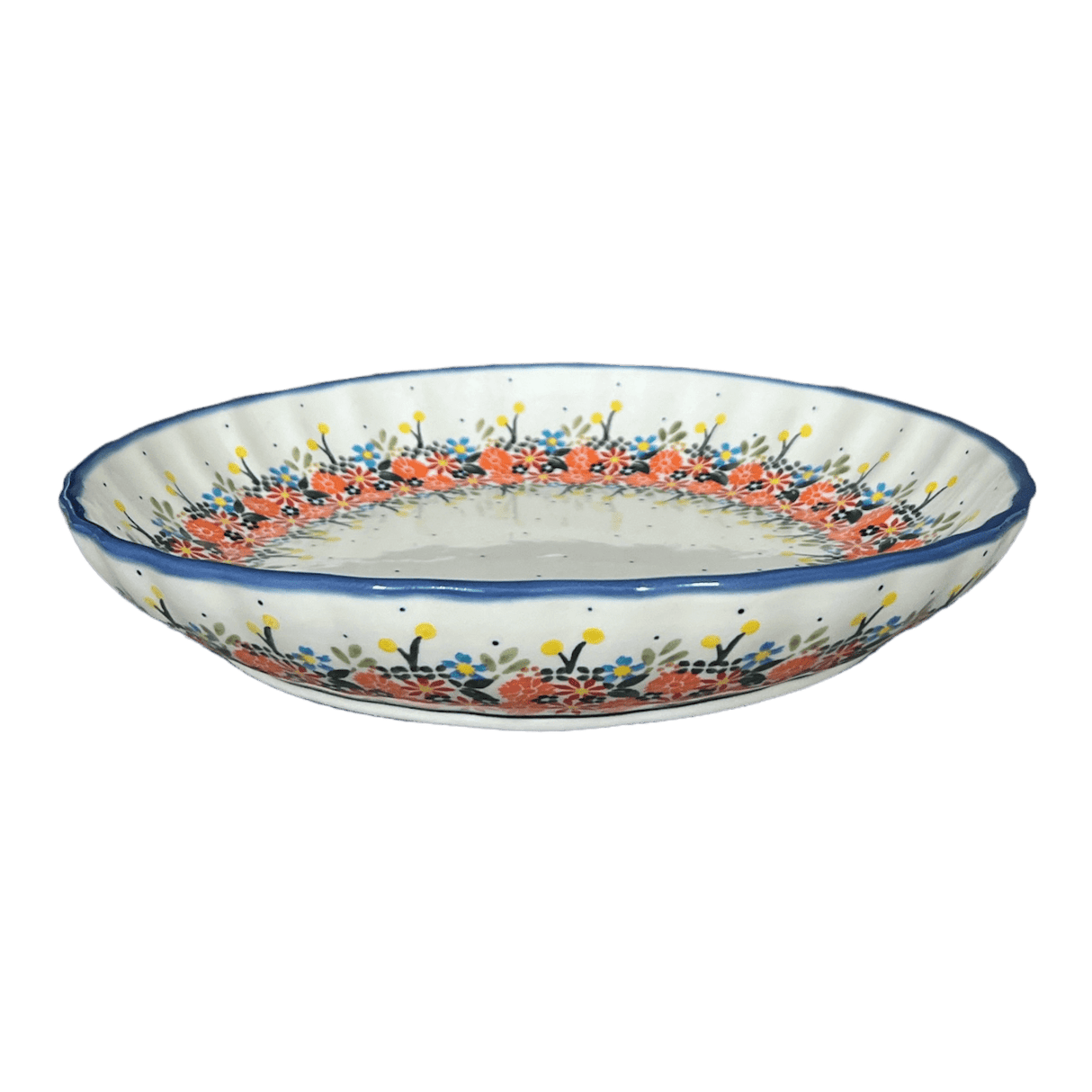 Bowl, Round, Shallow, 12.5" in "Bright Bouquet" by Andy | NDA199-A55