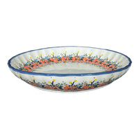 A picture of a Polish Pottery 12.5" Shallow Bowl/Baker (Bright Bouquet) | NDA199-A55 as shown at PolishPotteryOutlet.com/products/12-5-shallow-bowl-baker-bright-bouquet-nda199-a55