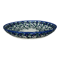 A picture of a Polish Pottery 12.5" Shallow Bowl/Baker (Blue Cascade) | NDA199-A31 as shown at PolishPotteryOutlet.com/products/12-5-shallow-bowl-baker-blue-cascade-nda199-a31