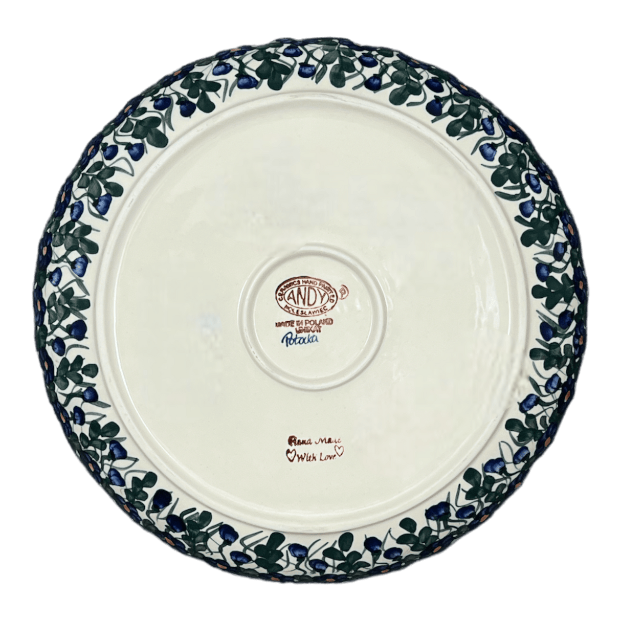 Bowl, Round, Shallow, 12.5" in "Blue Cascade" by Andy | NDA199-A31