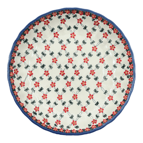 Bowl, Round, Shallow, 12.5" in "Red Lattice" by Andy | NDA199-20