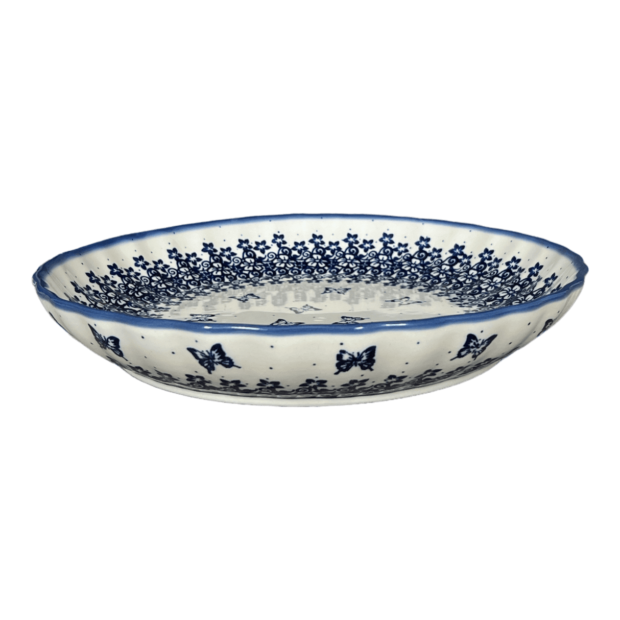 Bowl, Round, Shallow, 12.5" in "Butterfly Blues" by Andy | NDA199-17