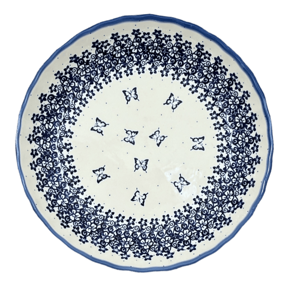 Bowl, Round, Shallow, 12.5" in "Butterfly Blues" by Andy | NDA199-17