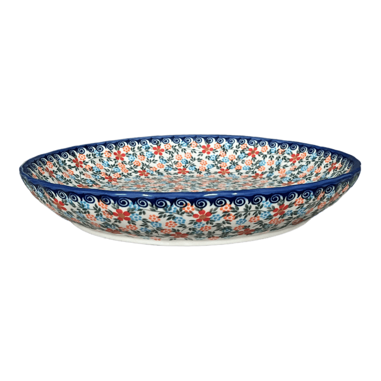 Bowl, Round, Shallow, 12.5" in "Meadow in Bloom" by Andy | NDA199-A54