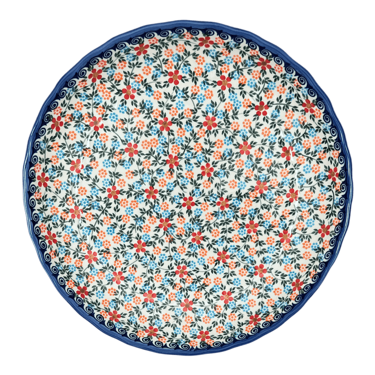 Bowl, Round, Shallow, 12.5" in "Meadow in Bloom" by Andy | NDA199-A54