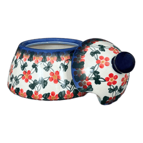 Polish Pottery 4" Bell Sugar Bowl (Red Lattice) | NDA76-20 Additional Image at PolishPotteryOutlet.com